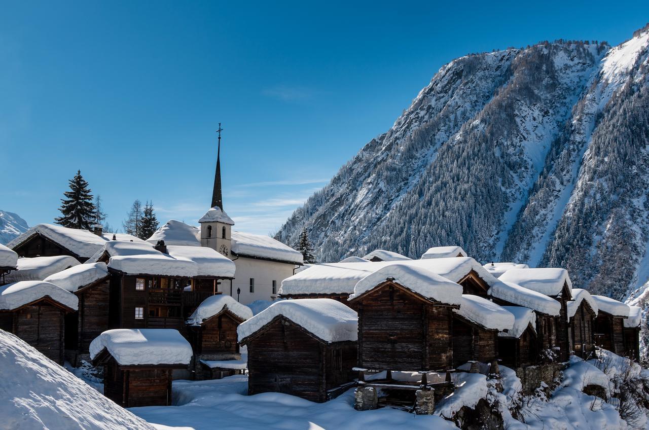 Bergquell Haus D Lägenhet Blatten bei Naters Exteriör bild